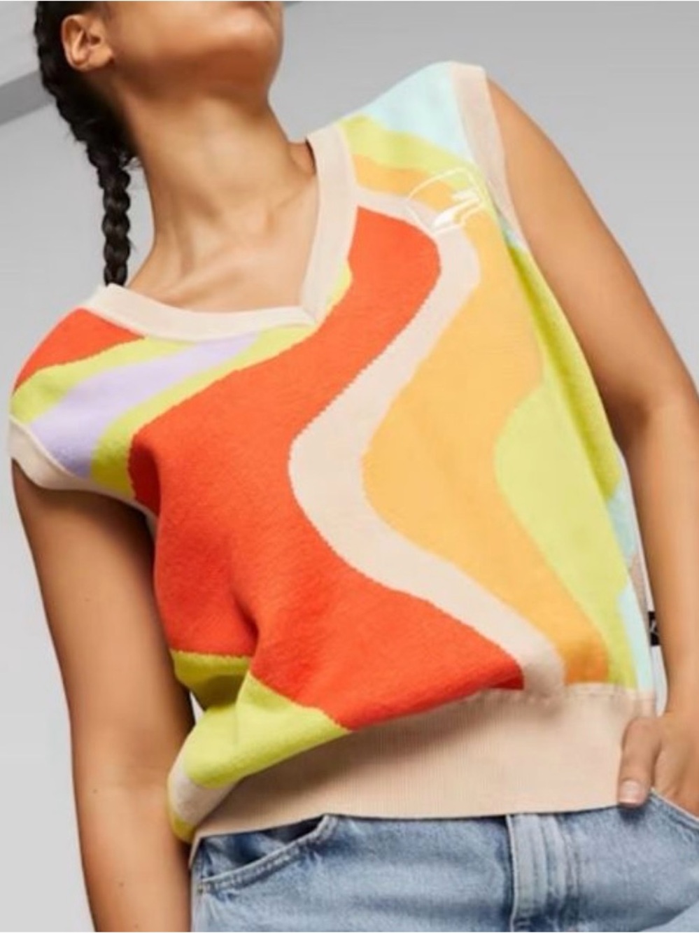 🔥 Puma Uptown Graphic Knit Vest – Unisex Size Small (NWT) 🔥